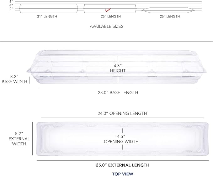 Royal Imports 50 Pack Clear Plastic Flower Box for Corsage, Boutonniere, Rose, Orchid Prom Wedding Craft Container 25x5x4