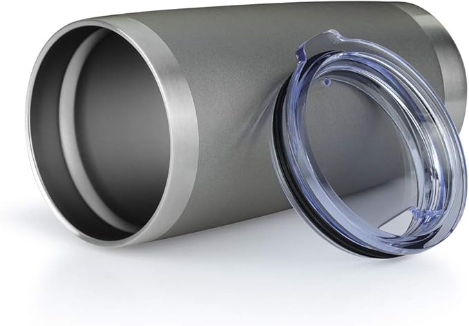 20oz Tumbler Bulk Stainless Steel Vacuum Insulated Tumblers with Lid Double Wall Travel Mug, Durable Powder Coated Coffee Cup, Suitable for Ice Drinks and Hot Beverage (Gray 6pack)