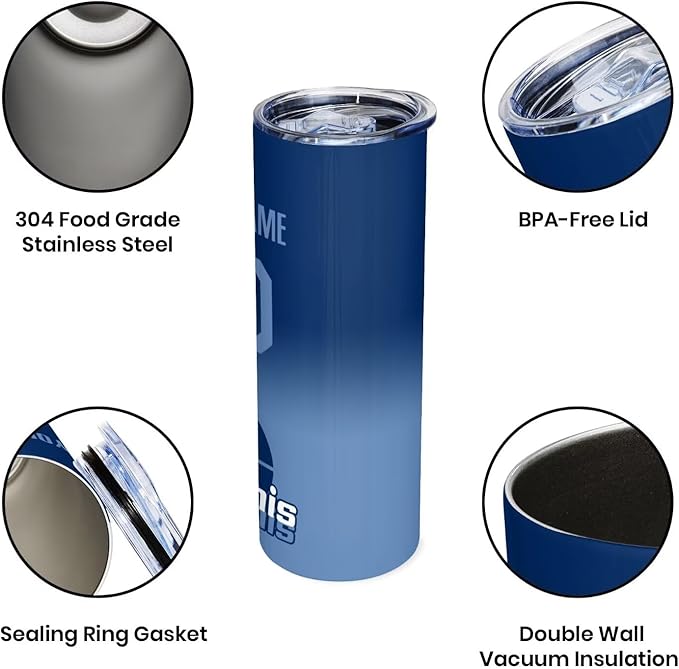 Custom Tumblers Stainless Steel Cup Personalized Basketball Insulation Travel Mug Add Your Name Number 20 oz Fans Gift for Men Women