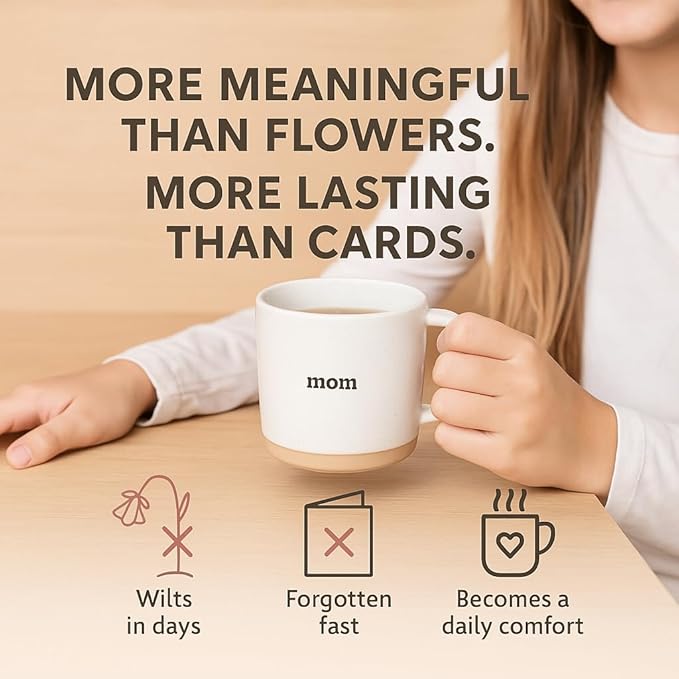 UnBoxMe Mom Heart Mug - Heartfelt Mother's Day Gift | Sentimental Coffee Cup for Mom, Grandma | Minimalist Ceramic Design with Subtle Heart | Dishwasher Safe