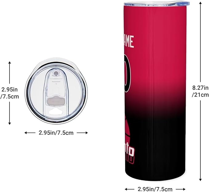 Custom Tumblers Stainless Steel Cup Personalized Basketball Insulation Travel Mug Add Your Name Number 20 oz Fans Gift for Men Women