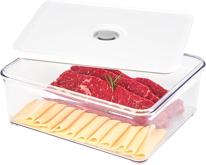 VAKUEN Premium Airtight Food Storage Containers, 4L(4.10qt) Smart One-Click Seal Lid, Patented Double Silicone Lining, 100% Leak Proof, BPA-FREE (Large Container 4.0)