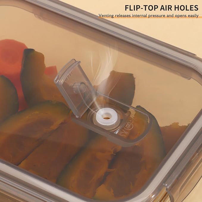 5-Pack Glass Storage Containers,Glass Food Container with Lid,Lunch Box,Bento Box,Storage Box,Meal Prep Containers,Lunch Containers, Fruit Preservation Boxes-Light Gray