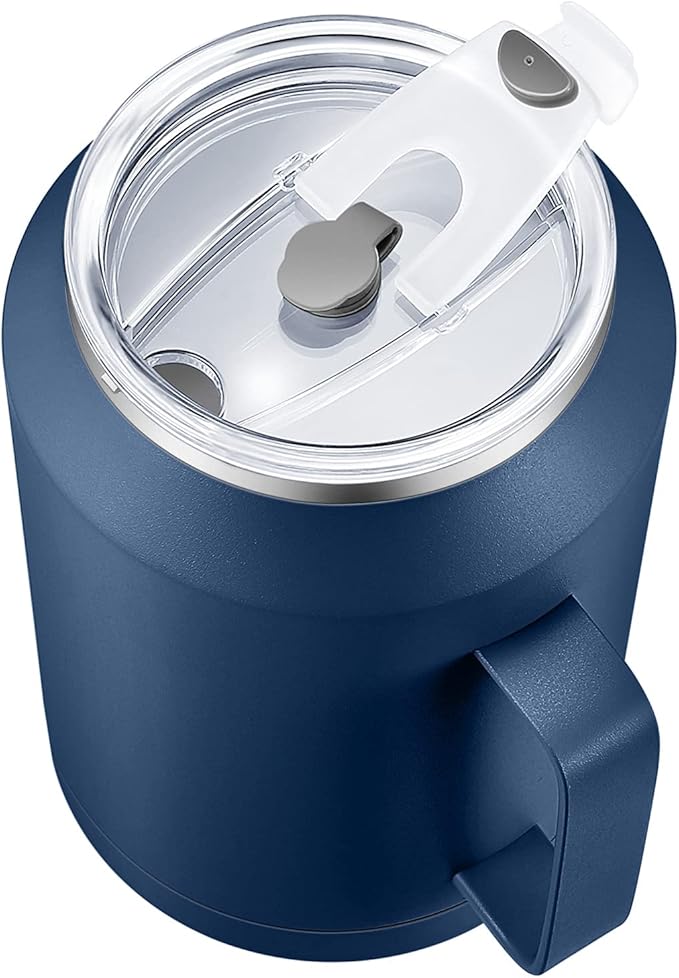 Zenbo 50 oz Mug Tumbler – Stainless Steel Vacuum Insulated Mug with Handle,Lid and Straw,Keeps Drinks Cold up to 36 Hours – Sweat-Proof Body, Dishwasher Safe