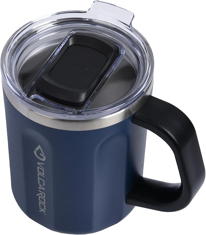 16oz Coffee Mug, Vacuum Insulated Camping Mug with Lid, Double Wall Stainless Steel Travel Tumbler Cup, Coffee Thermos Outdoor, Great for Any Beverage (Navy Blue)
