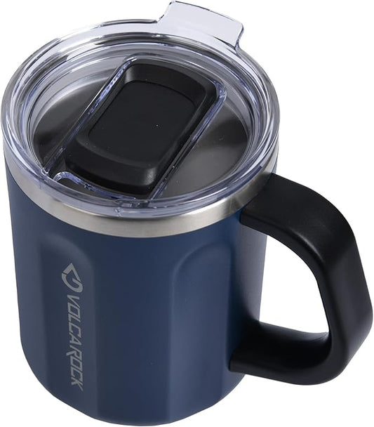 16oz Coffee Mug, Vacuum Insulated Camping Mug with Lid, Double Wall Stainless Steel Travel Tumbler Cup, Coffee Thermos Outdoor, Great for Any Beverage (Navy Blue)