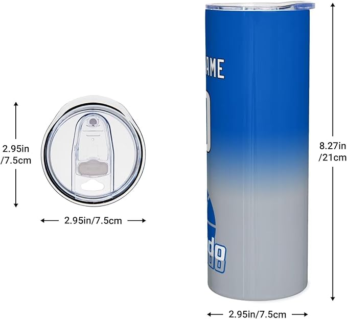 Custom Tumblers Stainless Steel Cup Personalized Basketball Insulation Travel Mug Add Your Name Number 20 oz Fans Gift for Men Women