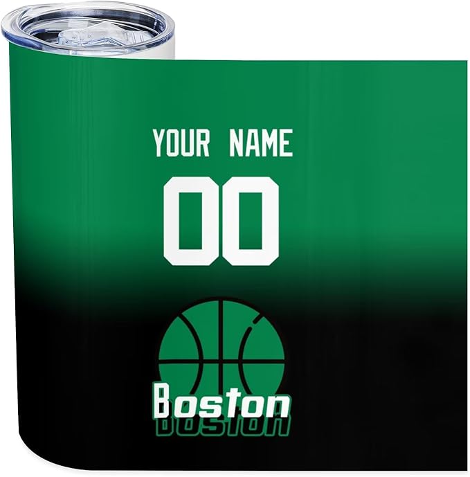 Custom Tumblers Stainless Steel Cup Personalized Basketball Insulation Travel Mug Add Your Name Number 20 oz Fans Gift for Men Women