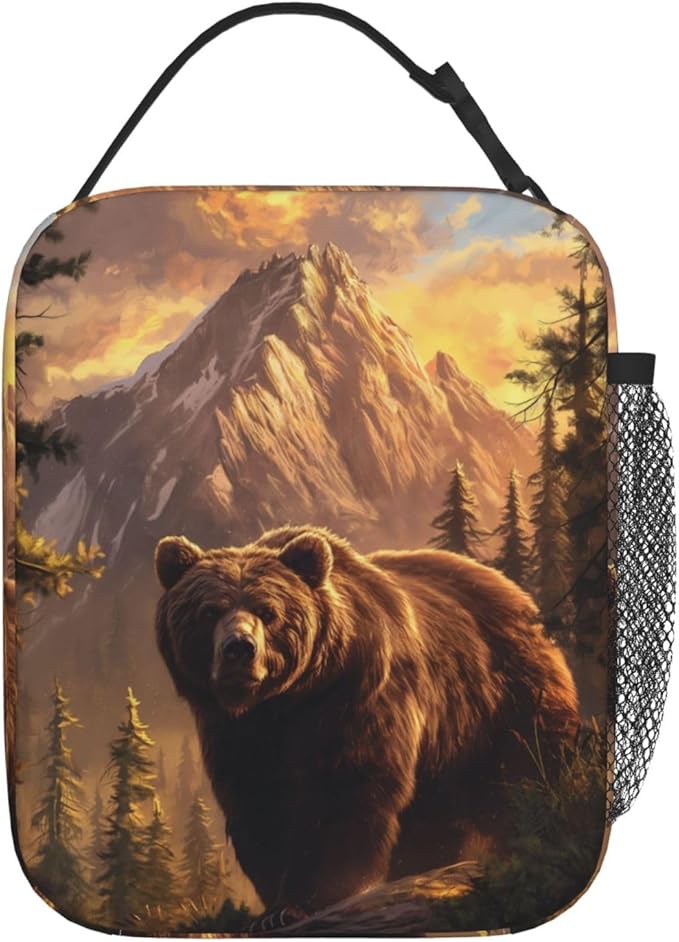 Bear Lunch Box for Adults Women Girls Boys Kids Animal Lunch Box Insulated Cooler Reusable Lunch Bag Container Gifts for Work Office Picnic Travel School