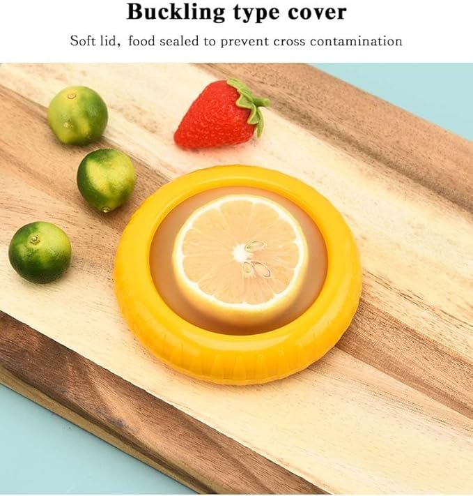 Set of 4 Reusable Fresh Pods – Anti-Oxidation Silicone Food Savers for Avocado, Onion, Tomato, Lemon & Garlic | BPA-Free Airtight Vegetable & Fruit Storage Containers for Fridge