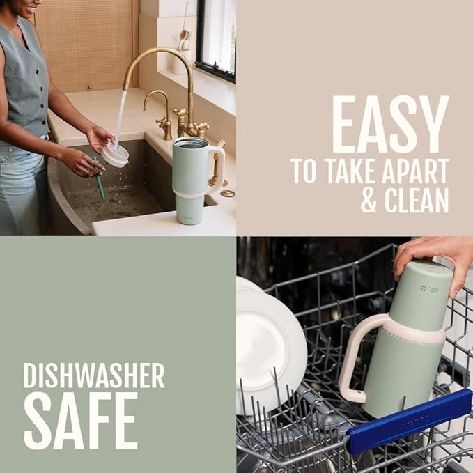 Ello Oasis 30 oz Tumbler with Handle & Retracting Straw | Reusable Insulated Stainless Steel Cup 100% Leakproof, Gifts for Teens Women Men | Keeps cold for 24 Hours, Cup Holder Friendly, Sunrise Glow