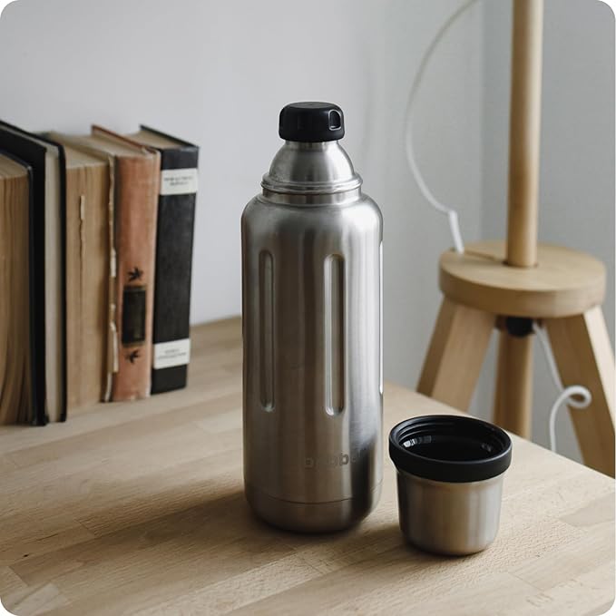 Bobber - 34 oz Vacuum Insulated Stainless Steel Water Bottle with Cup Lid - Dishwasher Safe - Keeps Drinks Hot for 48 Hours and Cold for 72 Hours - Double Walled Thermo Flask (Matte)