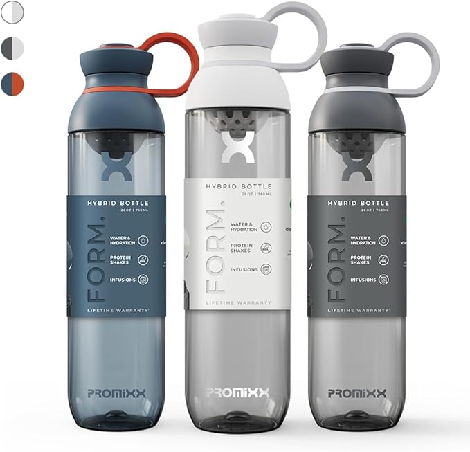 Promixx FORM Water Bottle - Premium Large Water Bottles for Hydration, Infusions and Supplements - Lifetime Durability, Leakproof Water Bottle BPA Free - 26oz / 760ml, Ceramic White