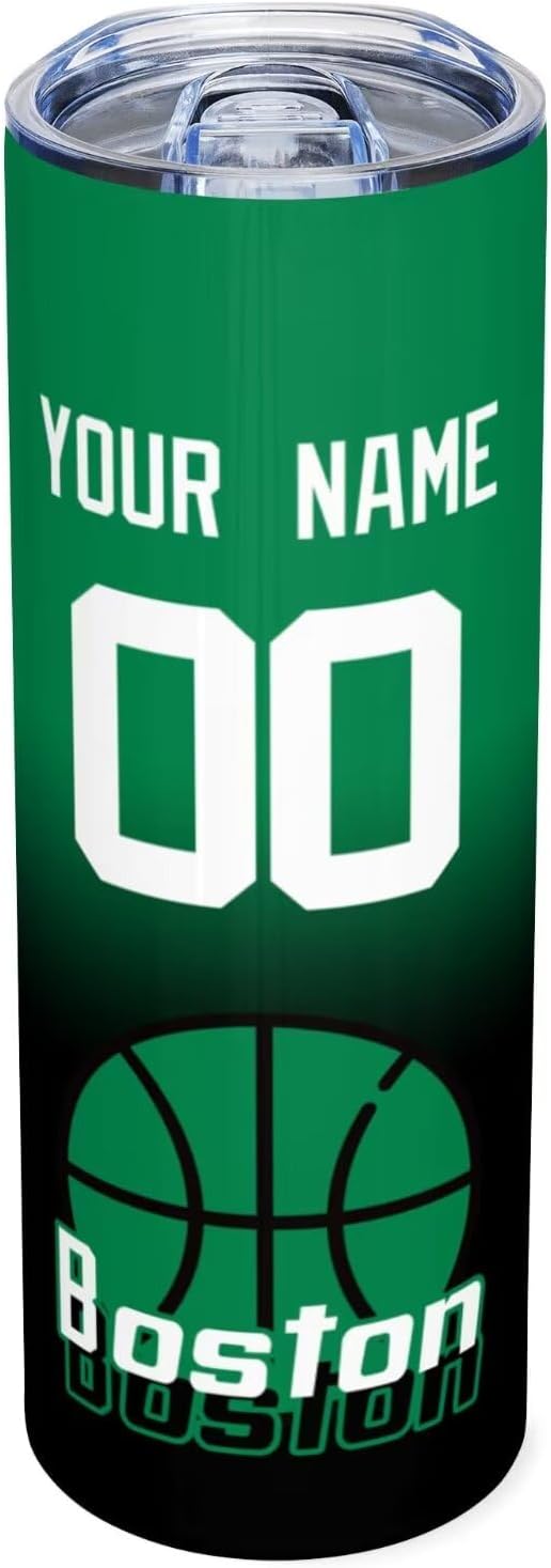 Custom Tumblers Stainless Steel Cup Personalized Basketball Insulation Travel Mug Add Your Name Number 20 oz Fans Gift for Men Women