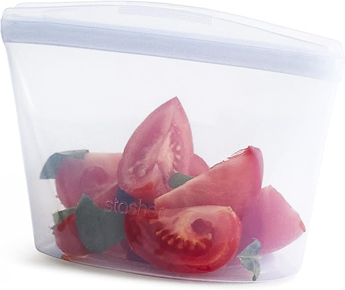 Stasher Premium Silicone Reusable Food Storage Bowl, Clear, Microwave, Sous Vide, Dishwasher, Oven and Freezer Safe, BPA Free, Leak-free, Eco-friendly, 2-Cup Bowl