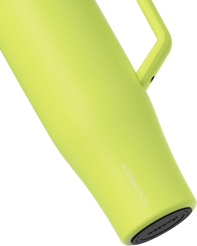 KISSKIND 40 oz Tumbler with Handle and Straw | Lumi Spin Hidden Straw 100% Leakproof Insulated Tumbler | Stainless Steel Water Bottle for Mom, Nurse, Teacher | Green Apple