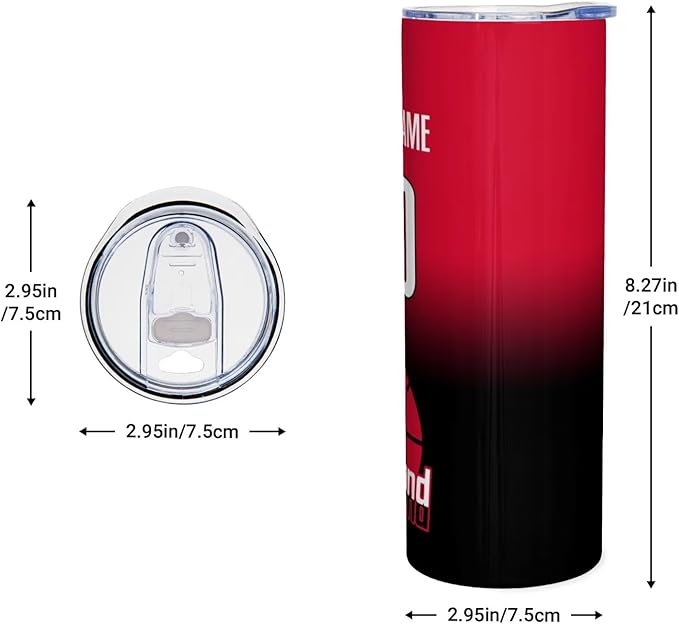 Custom Tumblers Stainless Steel Cup Personalized Basketball Insulation Travel Mug Add Your Name Number 20 oz Fans Gift for Men Women