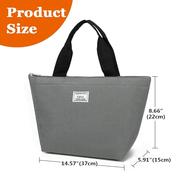 XQXA Lunch Bag Reusable Insulated Cooler Water Resistant Lunch Box Adult Tote Lunch Bag for Women/Men Work Picnic Beach or Travel