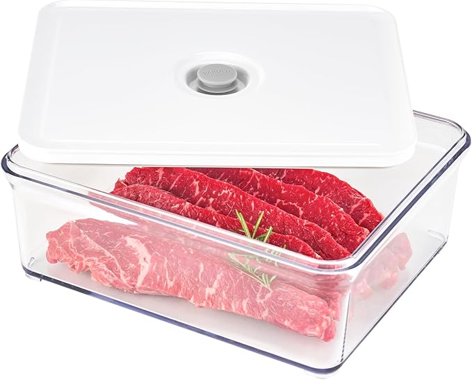 VAKUEN Premium Airtight Food Storage Containers, 4L(4.10qt) Smart One-Click Seal Lid, Patented Double Silicone Lining, 100% Leak Proof, BPA-FREE (Large Container 4.0)