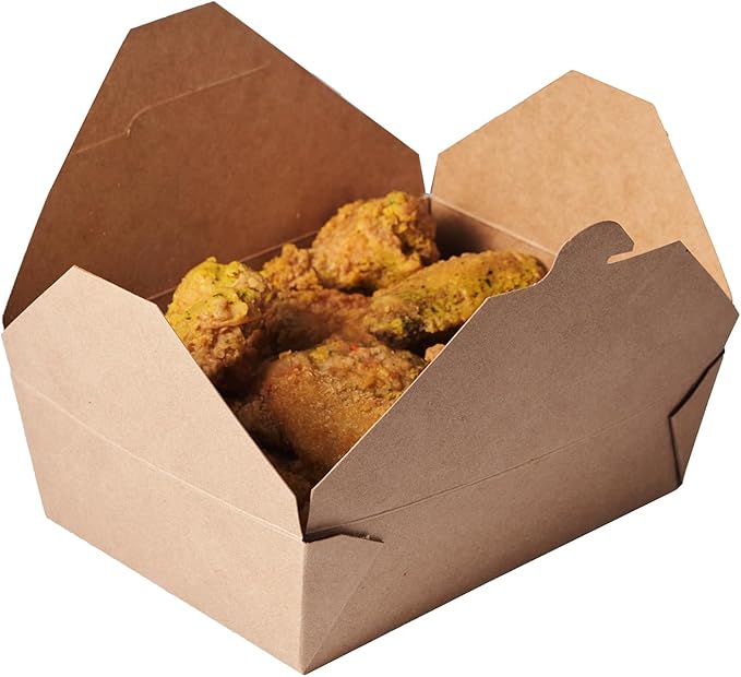 CIAO! Kraft Take Out Microwavable Food Containers, 76 oz No. 3 (200/case)