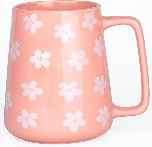 24 OZ Extra Large Ceramic Coffee Mug, Jumbo Coffee Mugs, Big Tea Cups with a Large Handle for Office and Home, Microwave and Dishwasher Safe (24 OZ Pink)