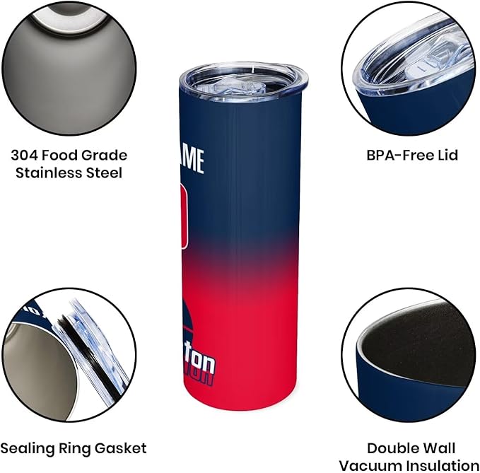 Custom Tumblers Stainless Steel Cup Personalized Basketball Insulation Travel Mug Add Your Name Number 20 oz Fans Gift for Men Women