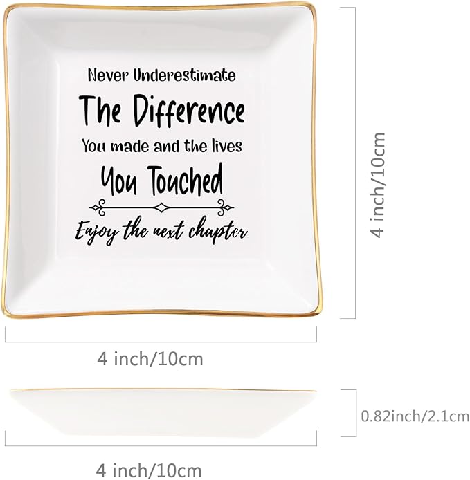 Retirement Gifts for Women Coworker Leaving Gifts Going Away Gift Retirement Gift Jewelry Dish for Friends Retired Teachers Nurses Doctor Boss Goodbye Farewell Gifts for Coworkers New Job