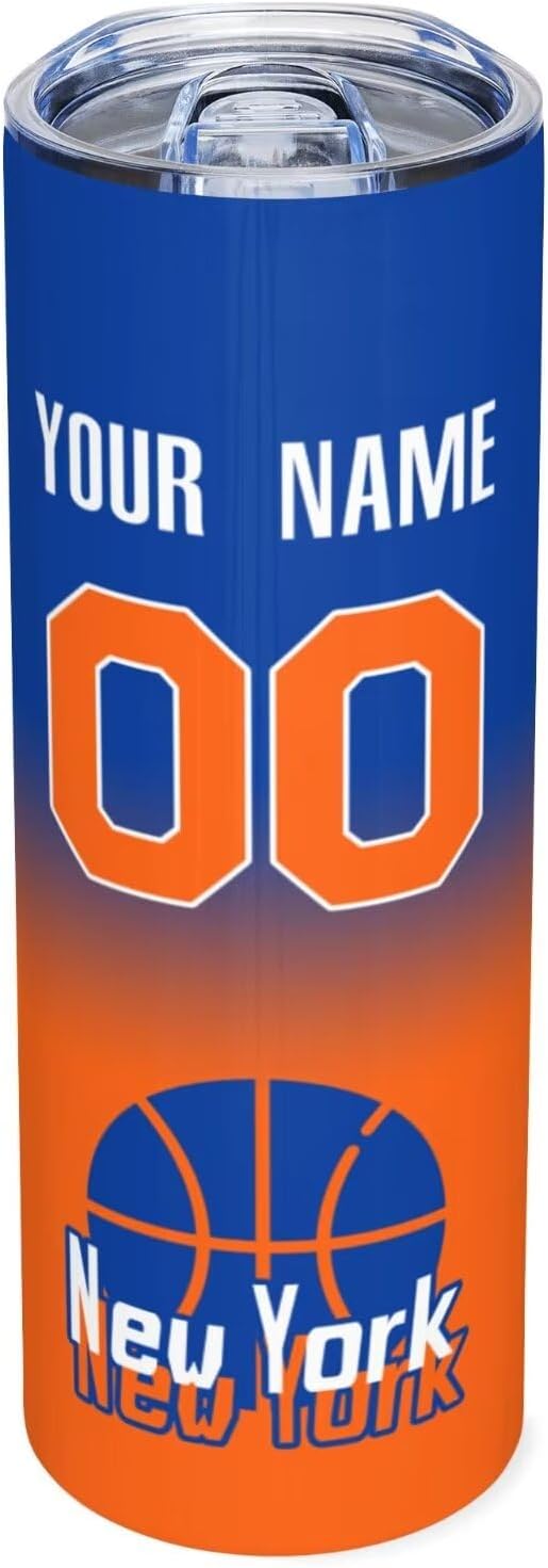 Custom Tumblers Stainless Steel Cup Personalized Basketball Insulation Travel Mug Add Your Name Number 20 oz Fans Gift for Men Women