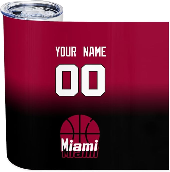 Custom Tumblers Stainless Steel Cup Personalized Basketball Insulation Travel Mug Add Your Name Number 20 oz Fans Gift for Men Women