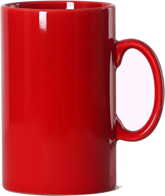 Smilatte 28 OZ Extra Large Ceramic Coffee Mug, M018 Classic Porcelain Boss Super Big Tea Cup with Handle for Office and Home, Red