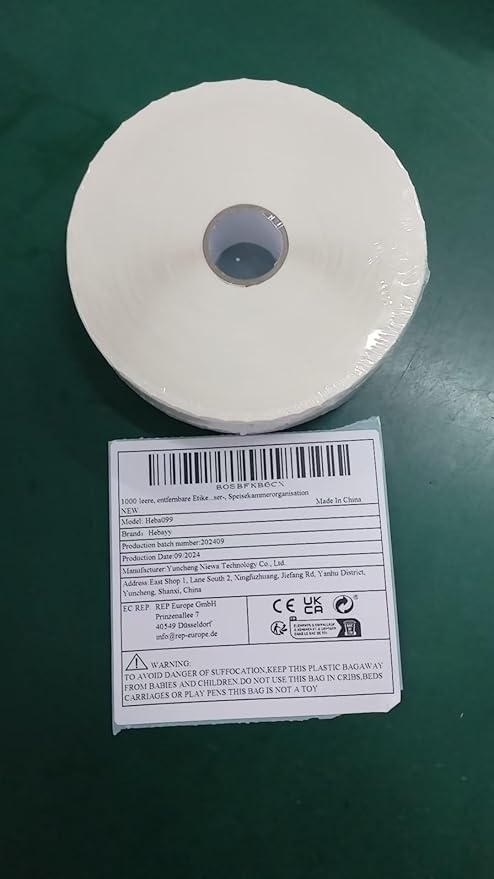 1000 Blank Removable Freezer Labels Water Oil Resistant with Perforation Line for Food Containers Jars Pantry Organization (Each Measures 1” x 3”)