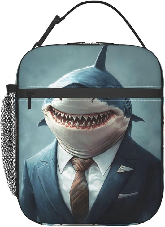 Shark Insulated Lunch Box for Women Men Shark Lunch Bag for Travel,or Fishing Polyester