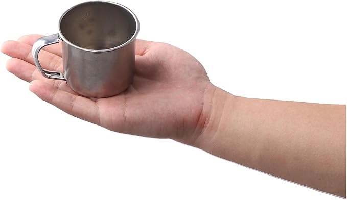 Stainless Steel 6-Pack Coffee Cups, 4 oz, Silver, Modern, Reusable, Perfect for Home, Outdoor Events, Travel, Picnics