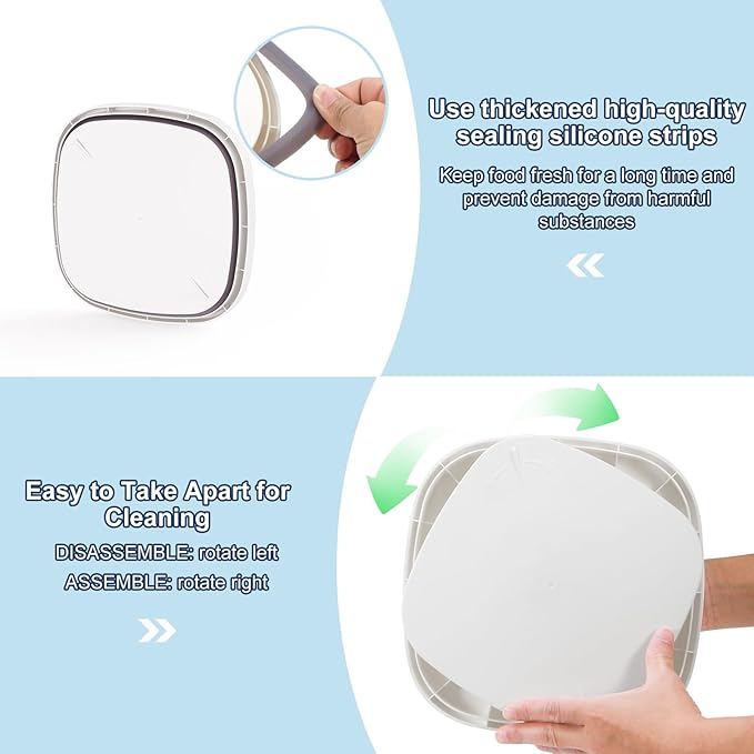 5-8Lbs/5.28Qt/5L Airtight Dog Cat Food Storage Container and Pet Storage Bin BPA-Free. PET Clear Stackable Dog Treat Containers for Pet Food/Rice/Dry/Cereals/Flour/Sugar/Bread, etc (Medium