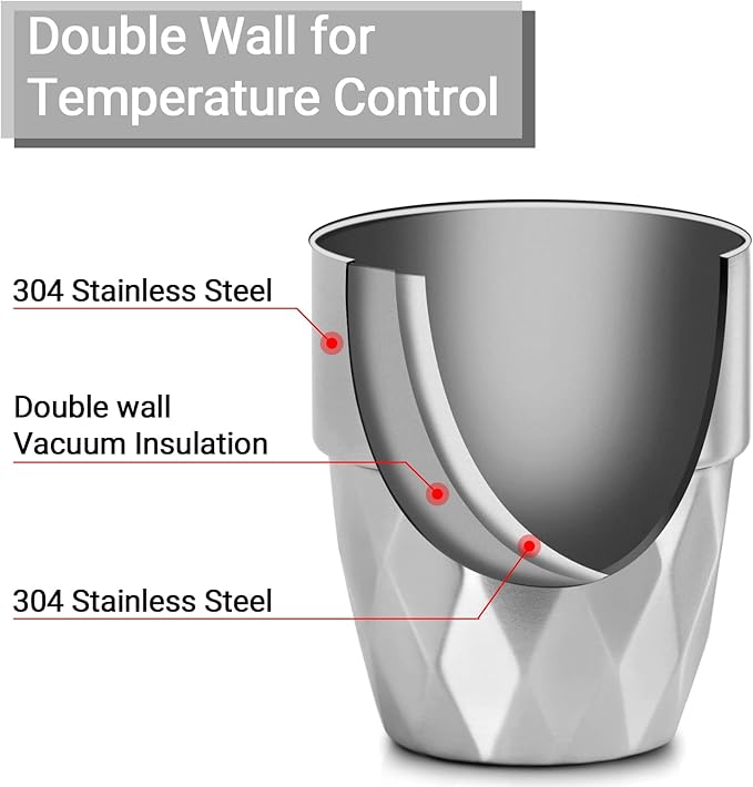 Beasea Stainless Steel Cup, 10 oz Set of 4 Stackable Stainless Steel Insulated Cups, Small Metal Cup Double Wall Tumbler Vacuum Metal Drinking Glasses for Home Restaurant Outdoors Camping Party