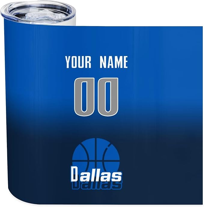 Custom Tumblers Stainless Steel Cup Personalized Basketball Insulation Travel Mug Add Your Name Number 20 oz Fans Gift for Men Women