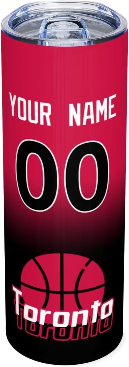 Custom Tumblers Stainless Steel Cup Personalized Basketball Insulation Travel Mug Add Your Name Number 20 oz Fans Gift for Men Women