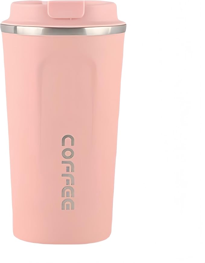 304 stainless steel coffee cup. Durable, leak - proof. Fits home, office, outdoors. 12oz/17oz options, multiple colors. Ideal for coffee lovers (Pink, 17oz)
