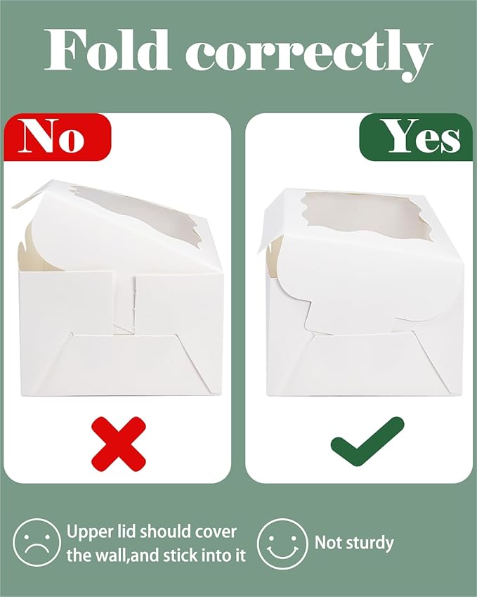 qiqee Gold Bakery Box with Window 36Packs 6x6x3 Golden Cookie Boxes Gold Cardboard Boxes for Cookie, Pastry, Cupcake, Pie, Donut