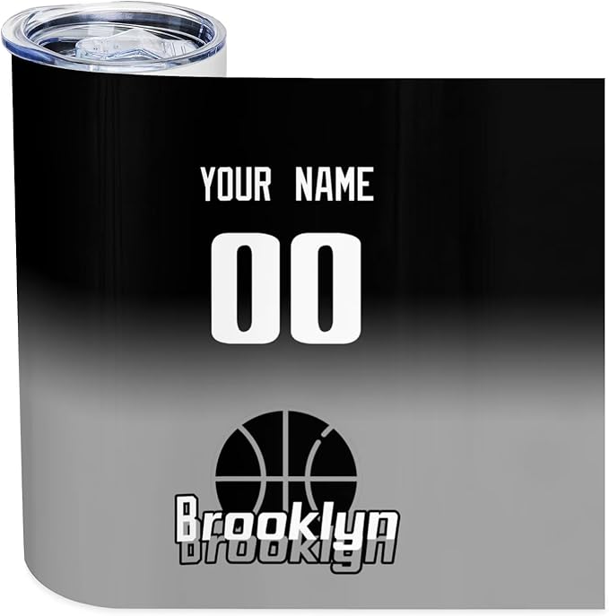 Custom Tumblers Stainless Steel Cup Personalized Basketball Insulation Travel Mug Add Your Name Number 20 oz Fans Gift for Men Women