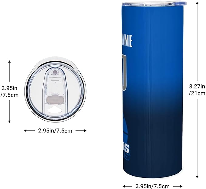 Custom Tumblers Stainless Steel Cup Personalized Basketball Insulation Travel Mug Add Your Name Number 20 oz Fans Gift for Men Women