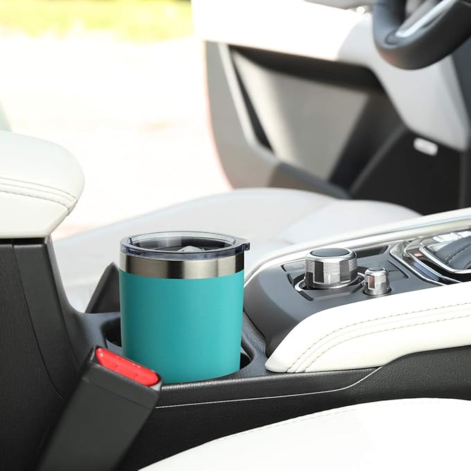 COMOOO 20oz 6 Pack Double Wall Vacuum Insulated Travel Mug, Stainless Steel Tumbler with Lid, Durable Powder Coated Insulated Coffee Cup for Cold & Hot Drinks (Light Blue, 6 Pack)