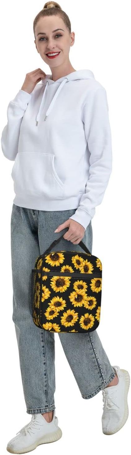 Sunflowers Reusable Lunch Box Insulated LunchBox Cooler Lunch Bag