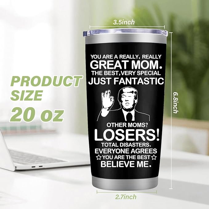 MFGNEH Gifts for Mom from Daughter,Son,Christmas Birthday Gifts for Mom,New Mama Gift,Grandma,Nana,Wife Women,Funny Mothers Day Mama Gift,20oz Black Stainless Steel Tumbler Mug