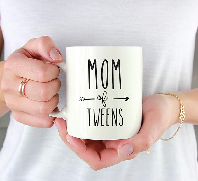 Andaz Press Mother's Day 11oz. Ceramic Coffee Tea Mug Gift for Mom, Mom of Tweens, 1-Pack