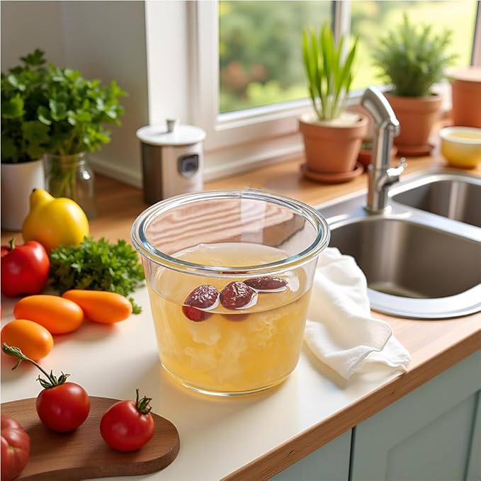 24 Oz Round Glass Soup Storage Container with lids, 3 Cup Glass Food Container with Airtight Lids, Leakproof Round Food Bowls for soup, leftovers, freezer/Oven/Dishwasher Safe - (2 Pack)