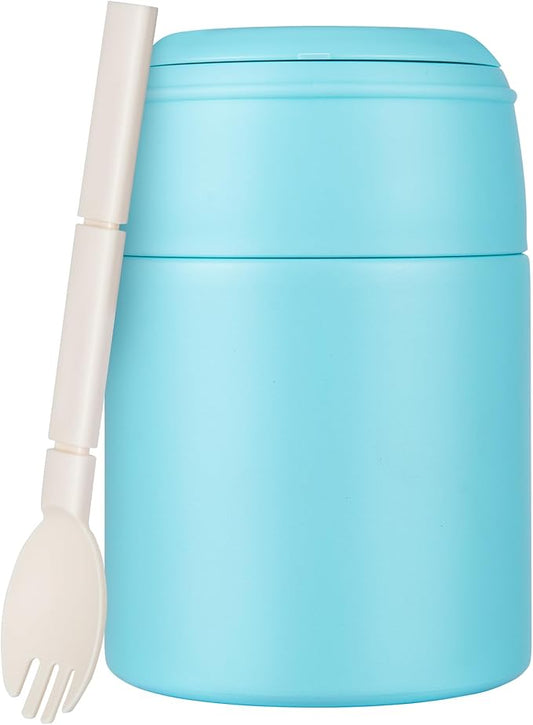 10oz Soup Thermo for Hot Food Kids Insulated Food Jar with Spoon Wide Mouth Stainless Steel Lunch Container Leak Proof Vacuum Food Box for School Travel Picnic Ice Blue