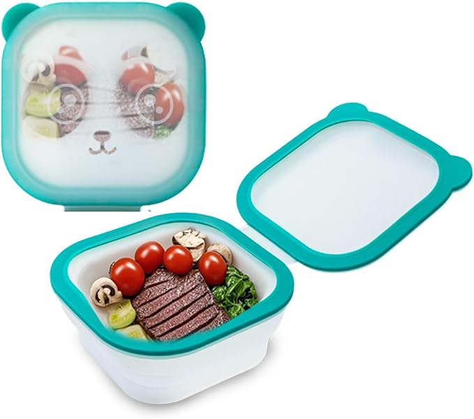 Refrigerator Fresh-Keep Containers 32oz - Freezer-Safe - Collapsible, Magnetic Leakproof Seal & Panda Window Design, BPA-Free, Store Soup, Sauce, Leftovers - Microwave & Dishwasher Safe
