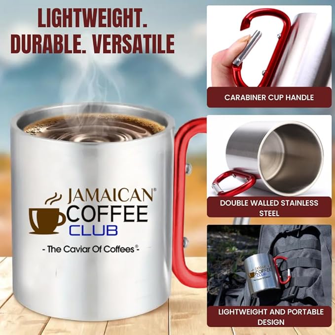 8 Oz Double-Walled 304 Stainless Steel Coffee Cup – Small, Lightweight, Insulated Camping Mug for Hiking, Backpacking, Travel, Outdoor Adventures, Office & Dishwasher-Safe