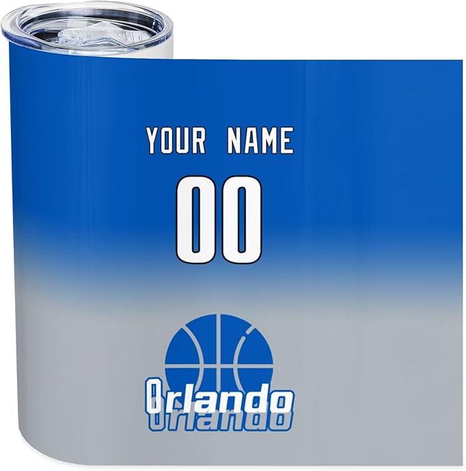 Custom Tumblers Stainless Steel Cup Personalized Basketball Insulation Travel Mug Add Your Name Number 20 oz Fans Gift for Men Women